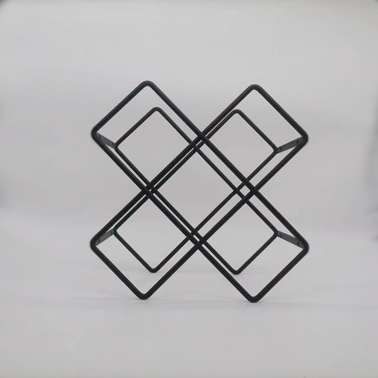 bottle rack for wine – at metal three-tier wine rack for up to 5 bottles – freestanding bottle holder for drinks and wine bottles – black