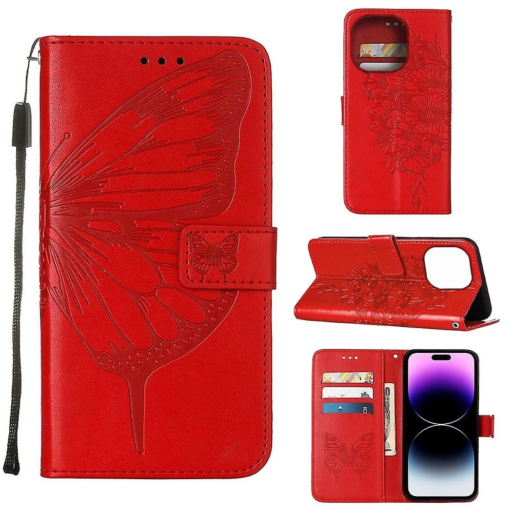 Butterfly Leather Phone Case For iPhone 14 Pro