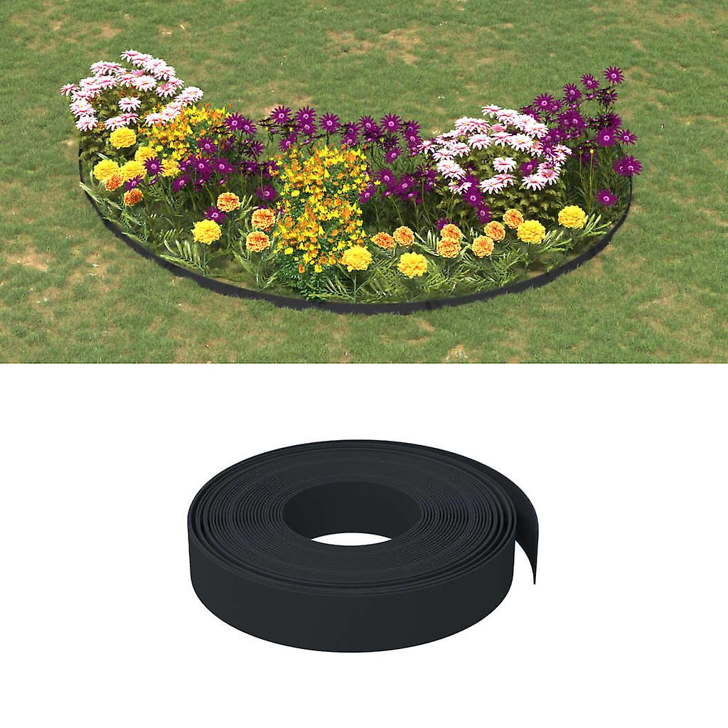 Lawn edging 3 pcs. Black 10 m 10 cm Polyethylene