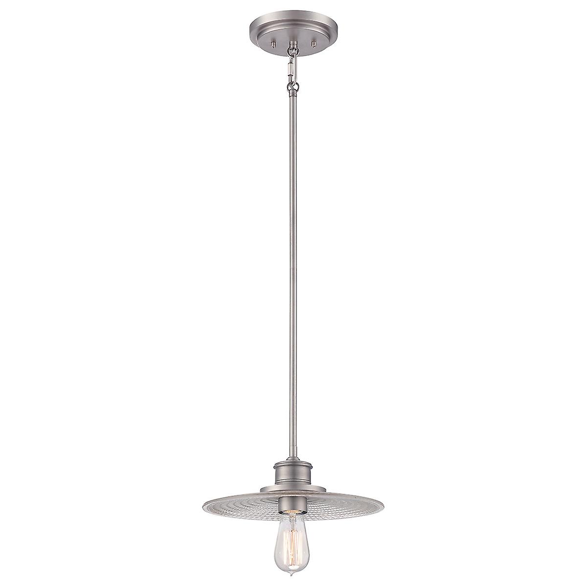 Elstead - 1 Light Dome Ceiling Mini Pendant Antique Nickel, E27