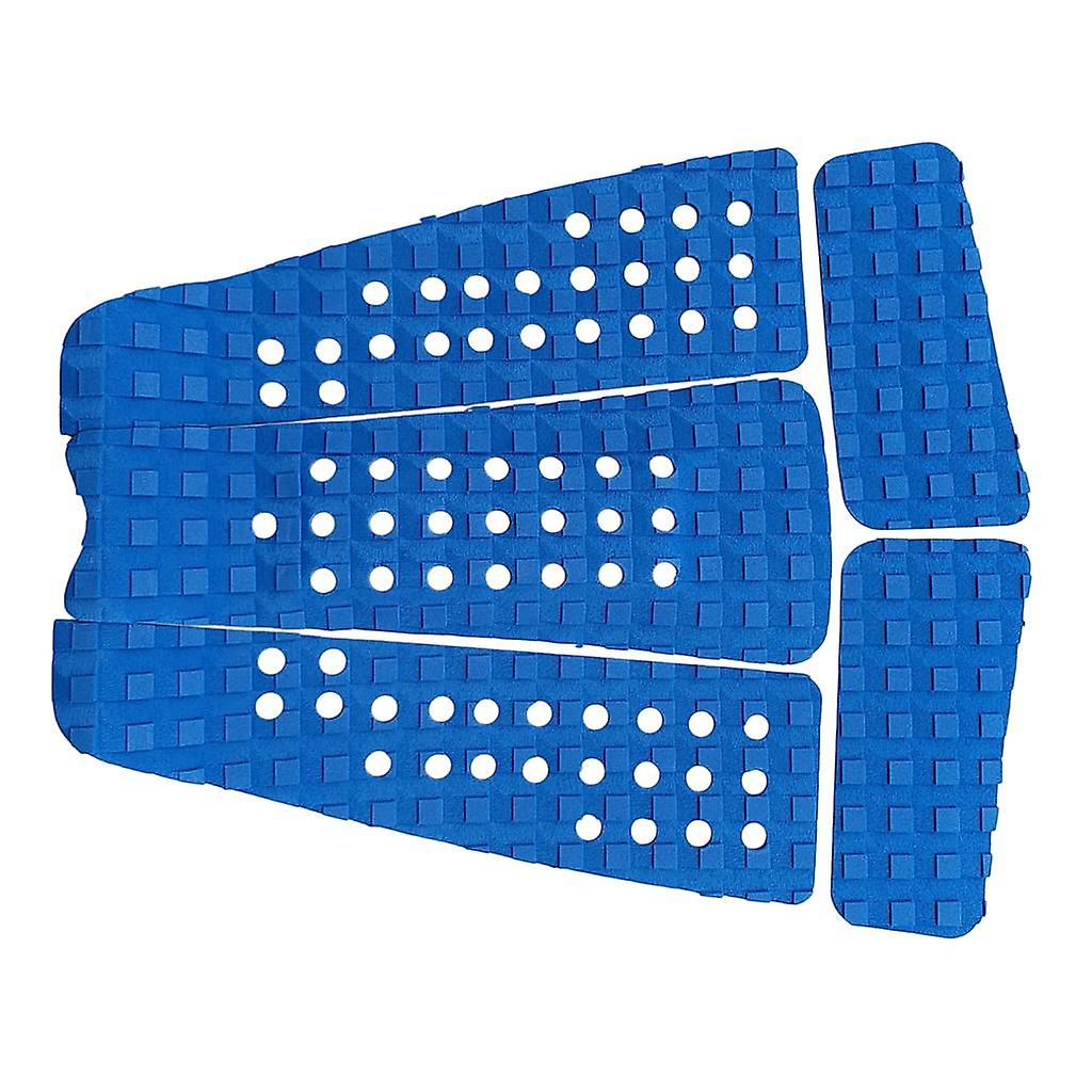 5 Pieces Square Grooved EVA Surfboard SUP Traction Deck Grip Tail Pad Blue
