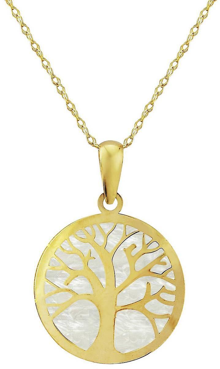 Mark Milton Mother of Pearl Tree of Life Pendant - Yellow Gold