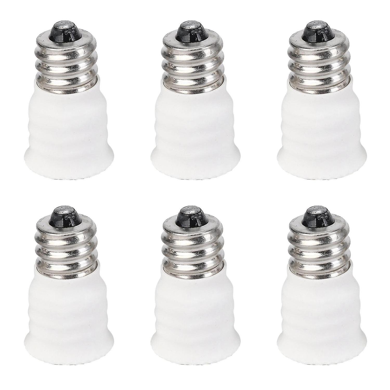 6-pack E12 to E14 White Bulb Converter Led Light Holder Lamp Adapter Socket Changer High Quality