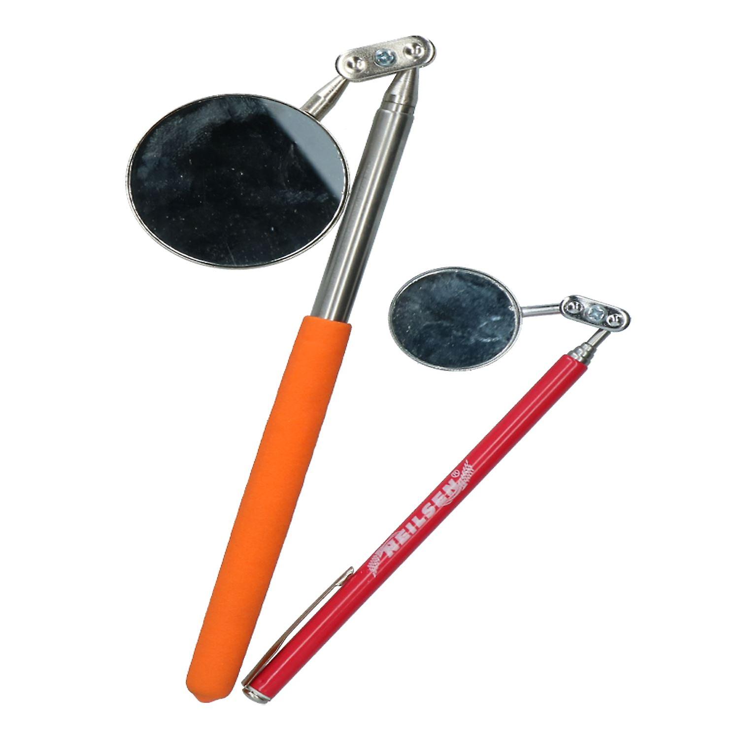 30mm + 50mm Round Circular Inspection Telescopic Extendable Mirrors 2pc Kit