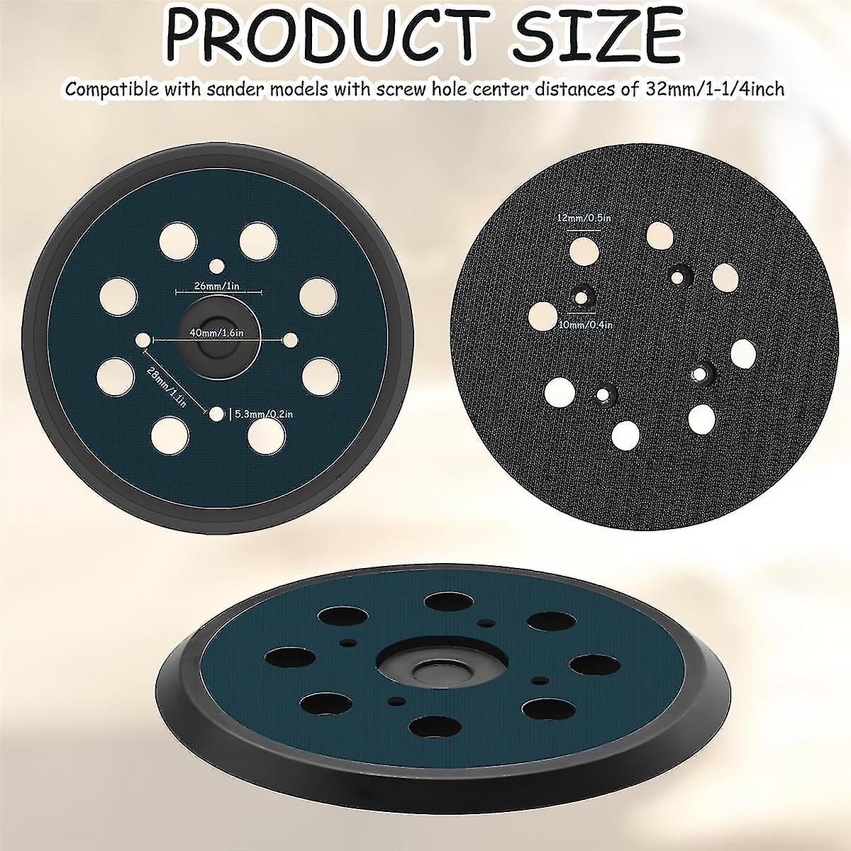 2db csiszoló csere betét , 8 lyuk 5 hüvelykben csiszolótárcsák horog és hurok, csiszolótárcsák csiszolópad síncsiszoló