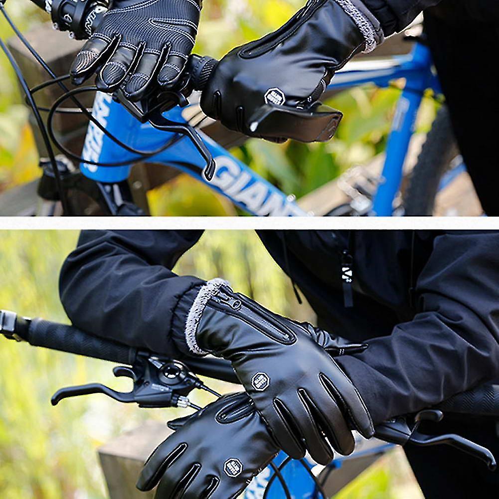 1 Pair Winter Touchscreen Gloves Windproof Cycling Gloves Waterproof Anti-slip Warm
