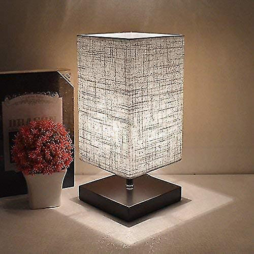Bedside Lamp Fabric Lampshade, Table Lamp, Modern And Scandinavian Design, Natural And Light Wooden 