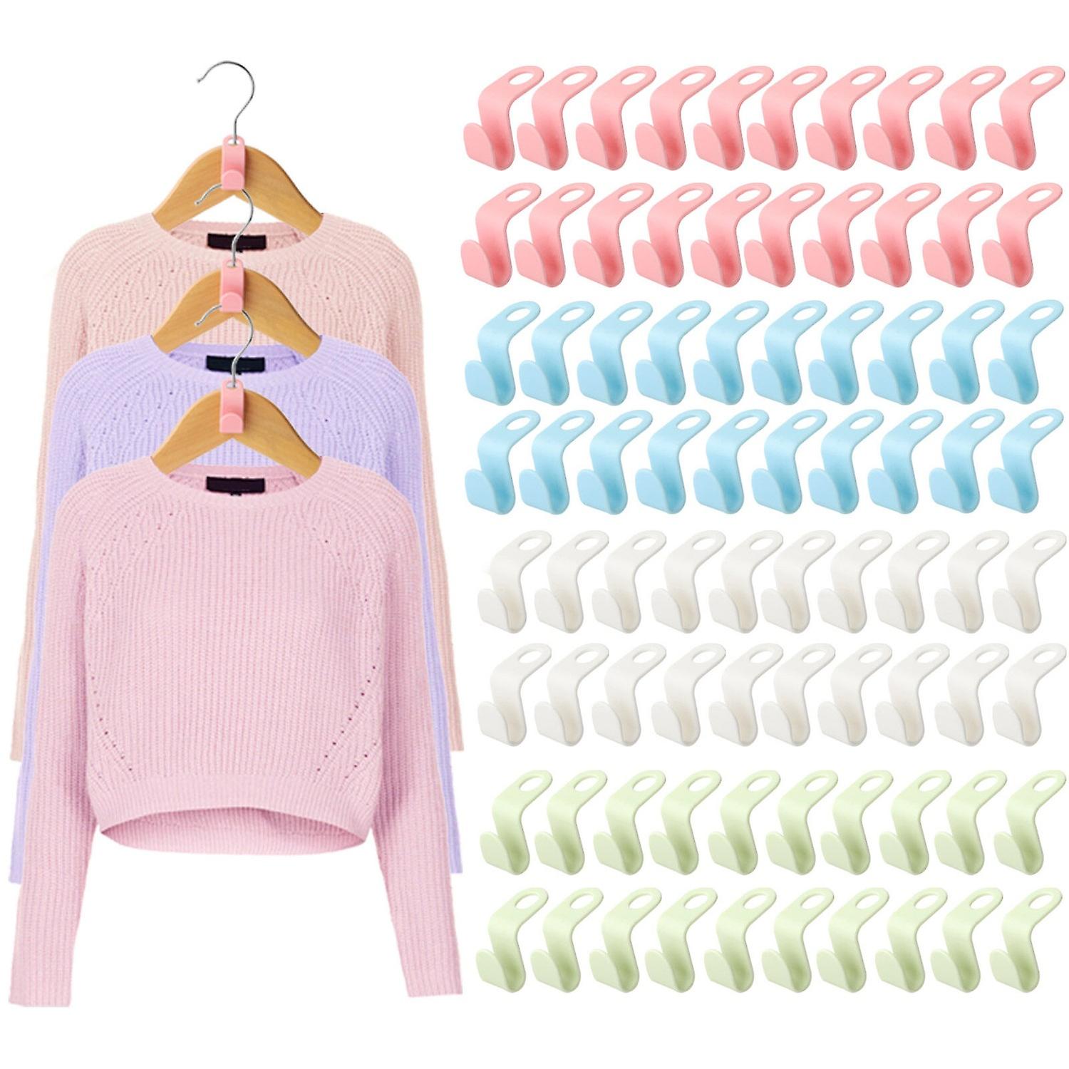 80Pcs Clothes Hanger Connector Hooks Space Saving Cascading Holder