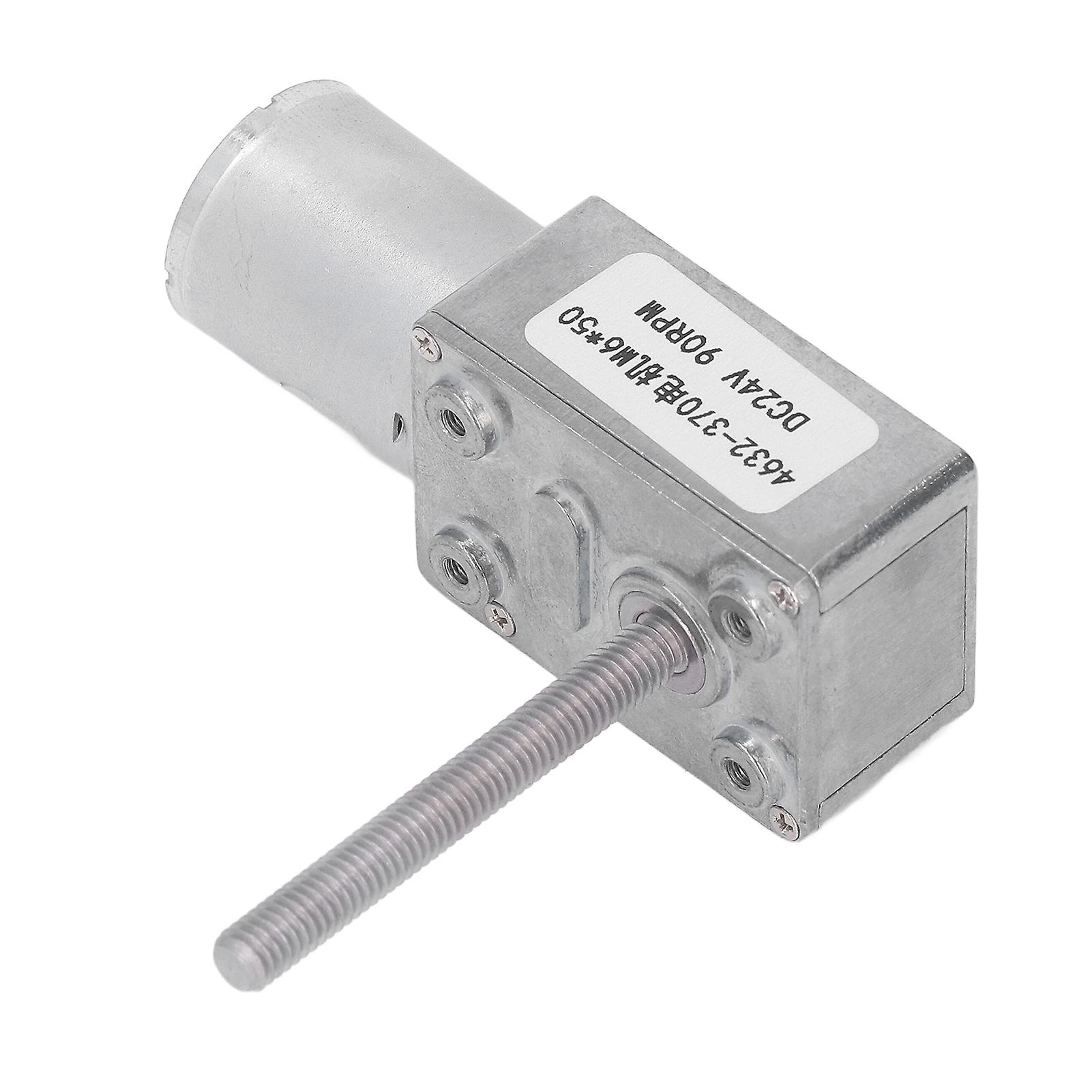 Worm DC Geared Motor Self Locking High Accuracy Speed Reduction Gear Motor DC24V M6x50mm 90RPM No Load Speed 