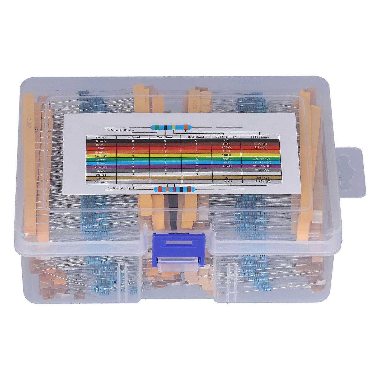Kit de résistances à film métallique, 2 600 pièces, 1 RΩ-3 MΩ, 1/4 W, accessoires électroniques