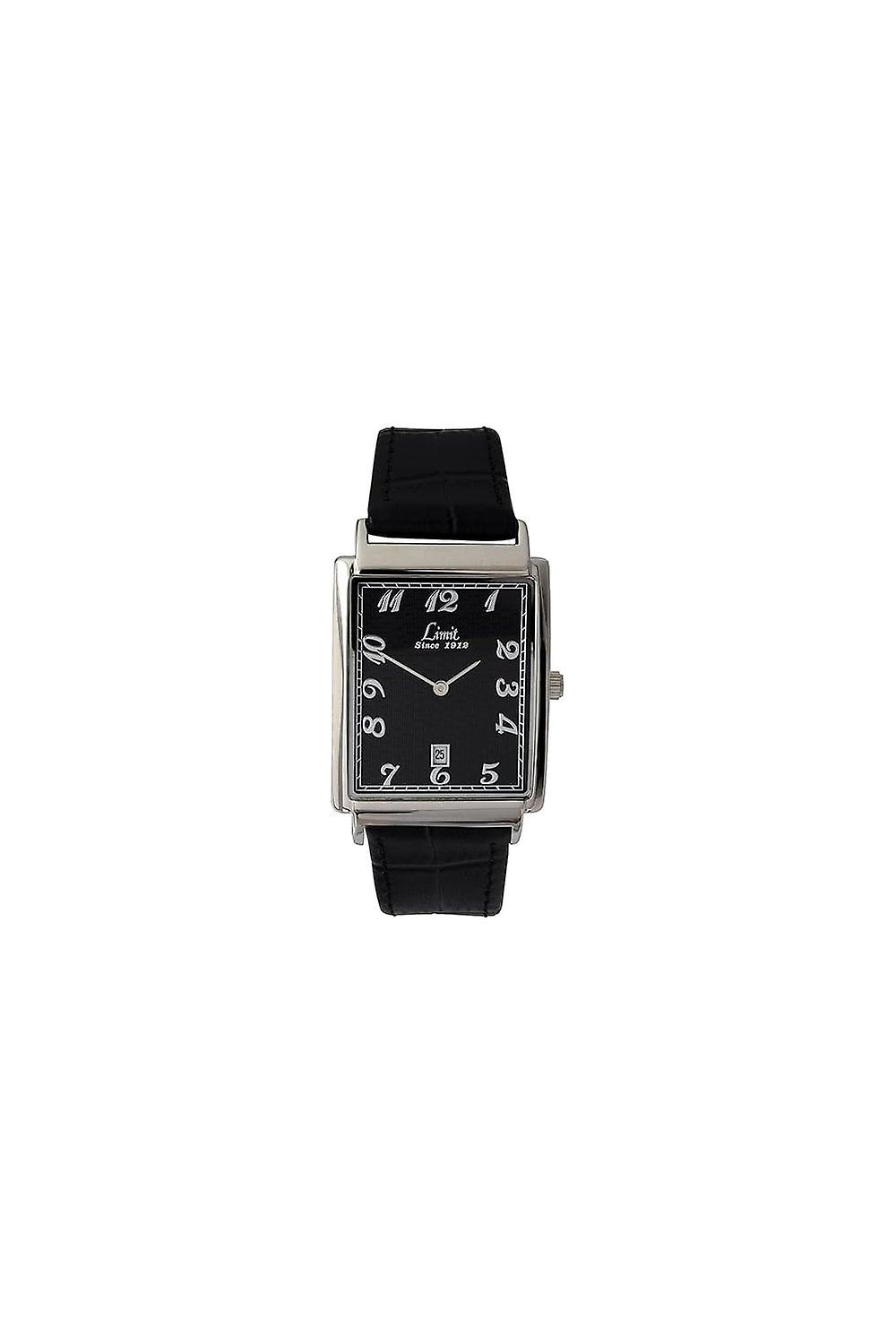 Men's Limit Gents Silver Case Black Dial Watch 5325