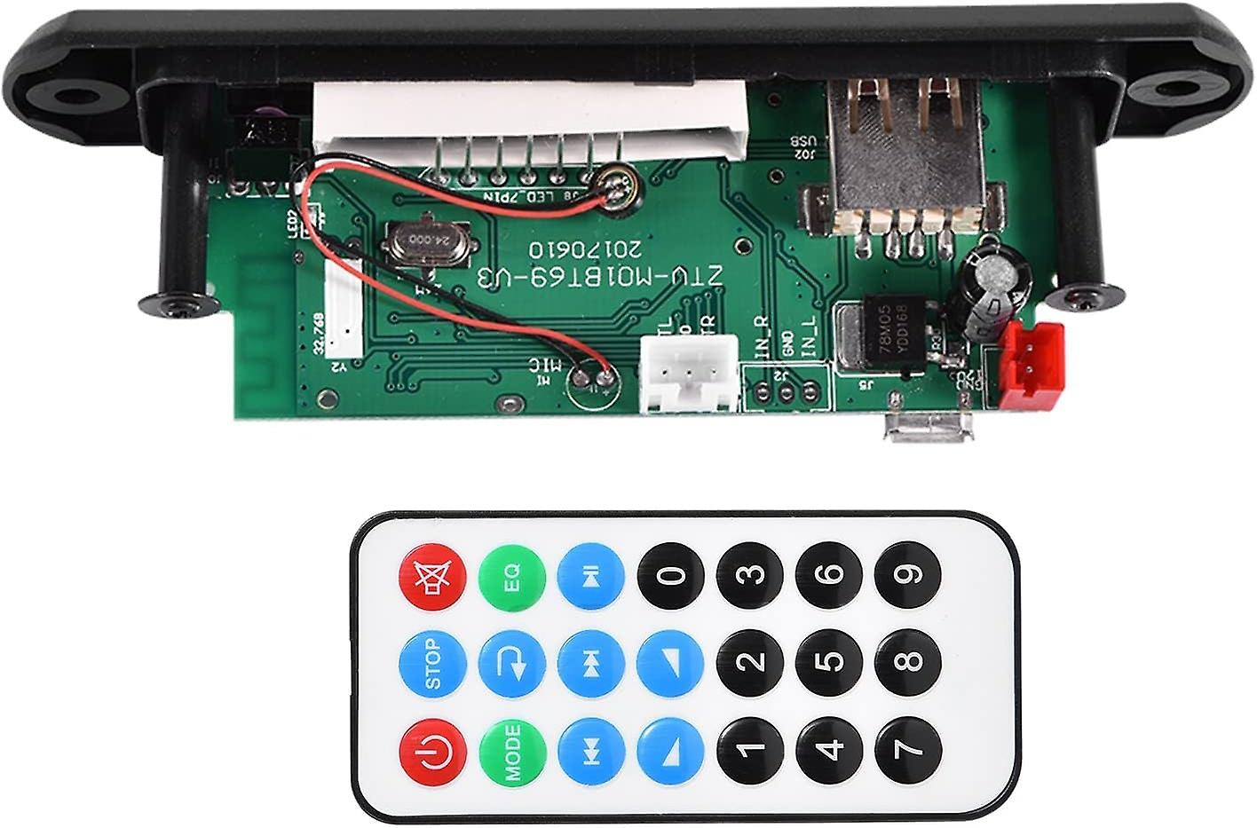 Decoder Board with USB TF FM, Hands Free Call, Power Off Memory Function, Blue Backlight, Remote Con