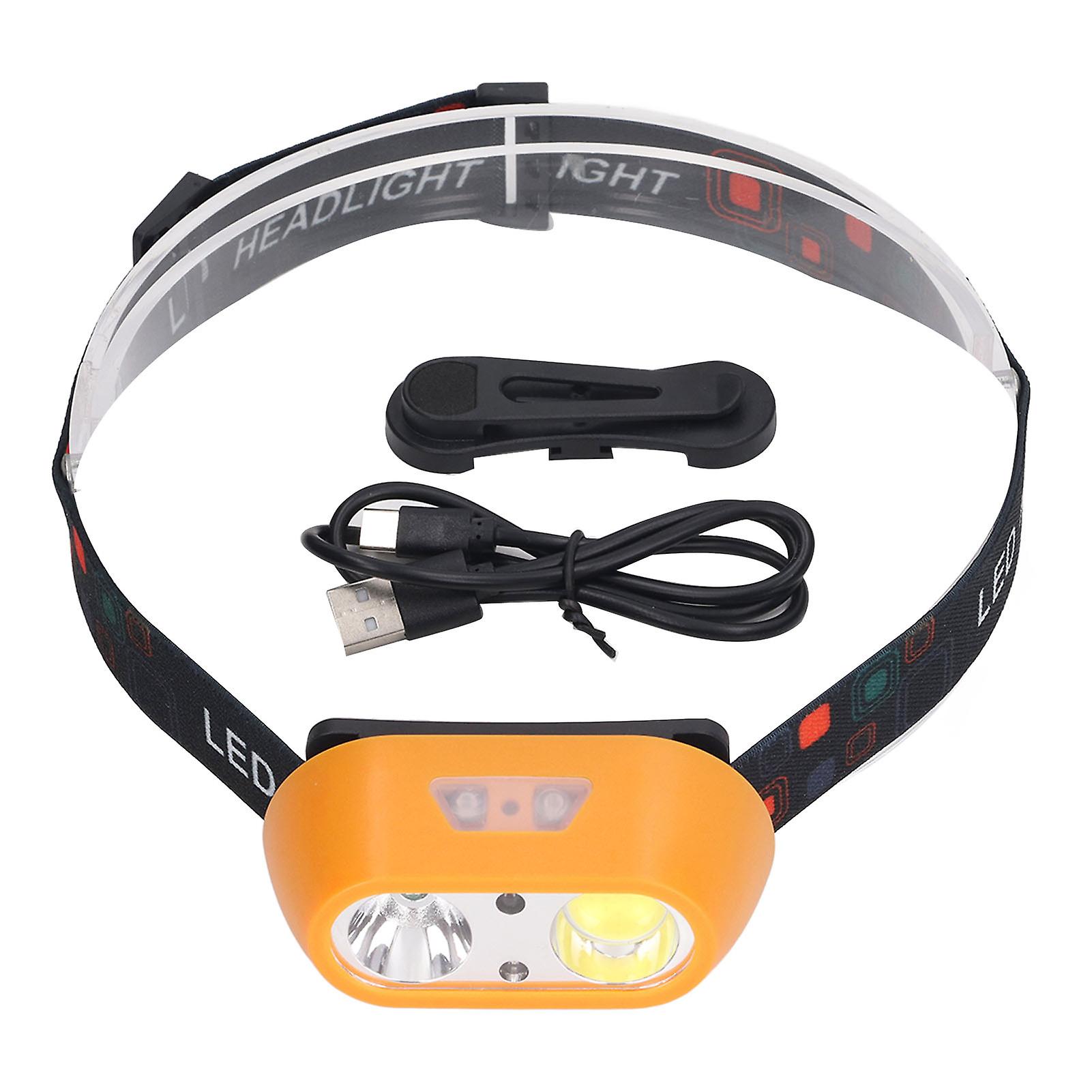 Risegun USBLED Headlamp LED Reable Headlamp 300lm COB XPE 6 Modes with Sensing Switch