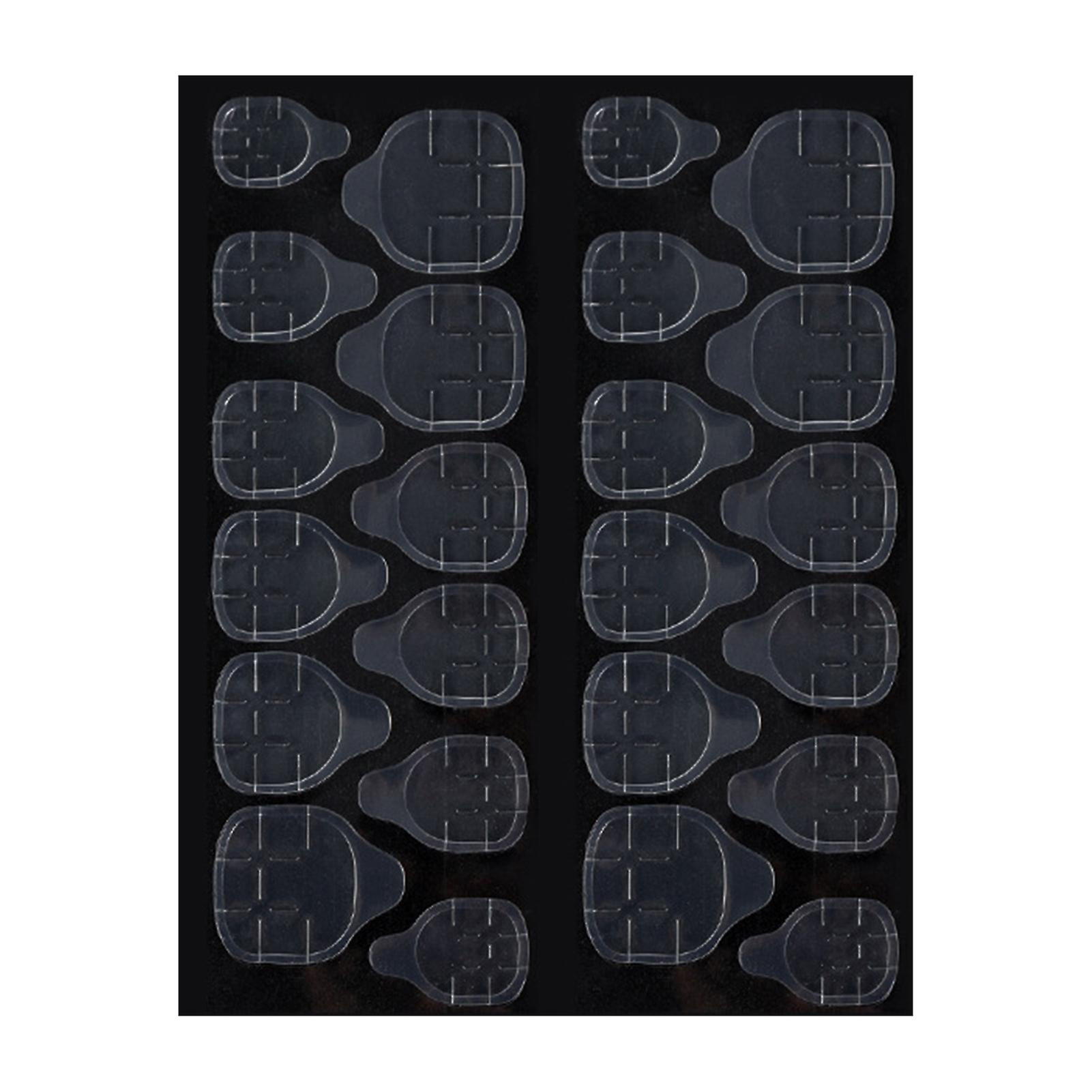 24pcs Double Sided Waterproof Clear Gel False Nail Stickers
