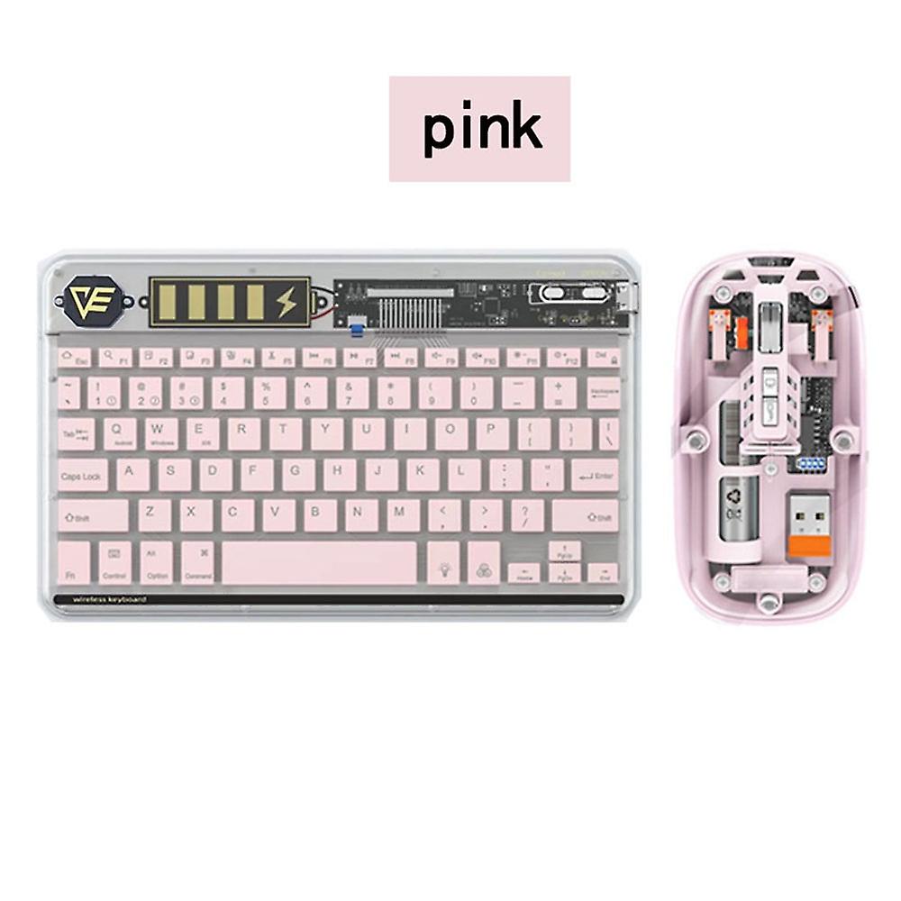 Wireless Keyboard & Mice Combo BT3.0 Connection Transparent Designs LED Colorful Backlit Rechargeabl