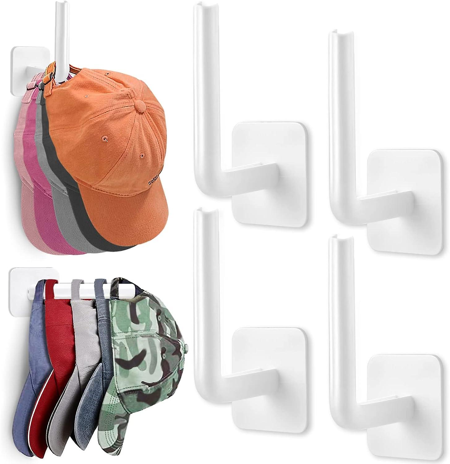 Hat Rack For Wall Hat Organizer, Adhesive Hat Hooks For Wall