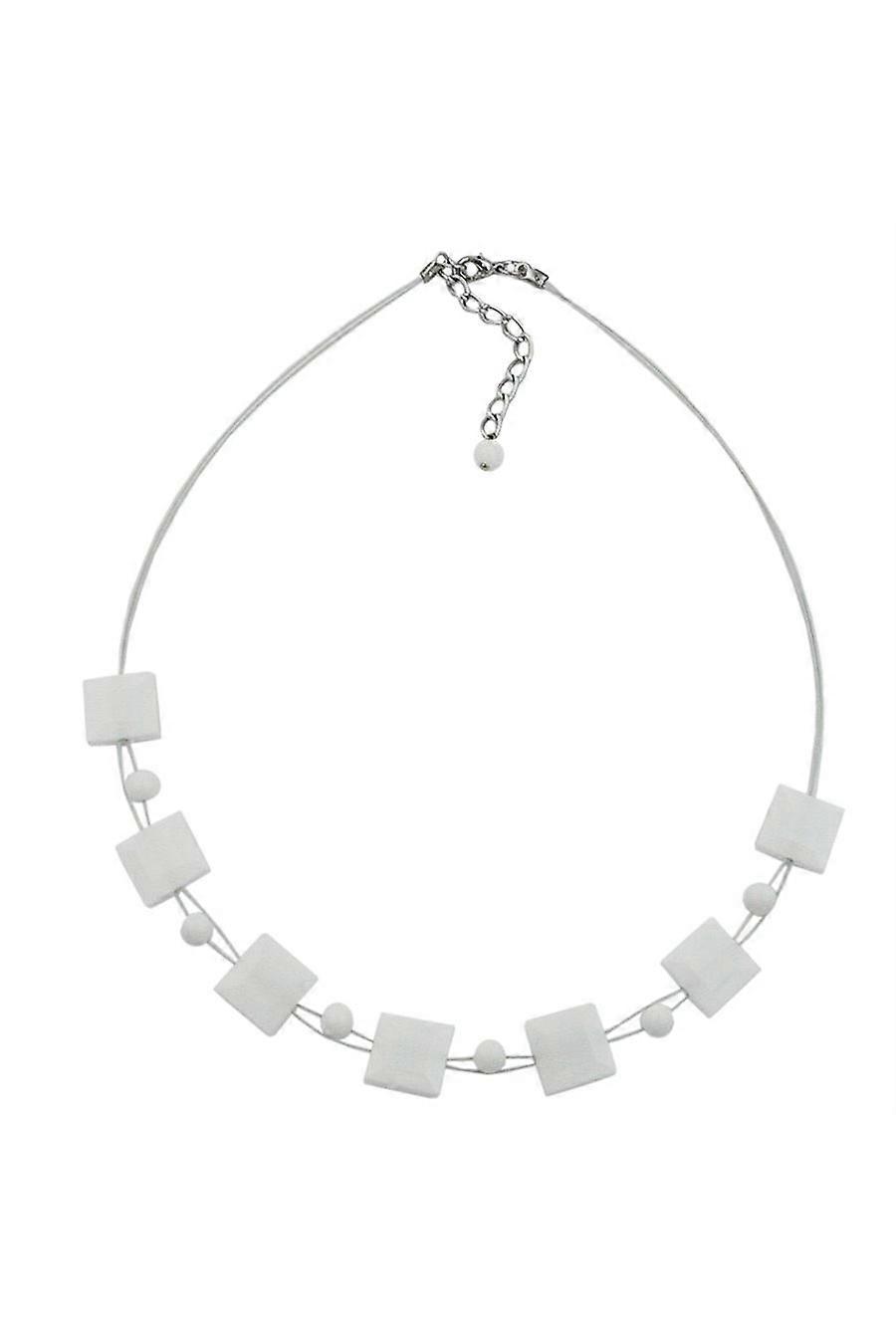 Necklace Square White-shiny 45cm - Gl07440