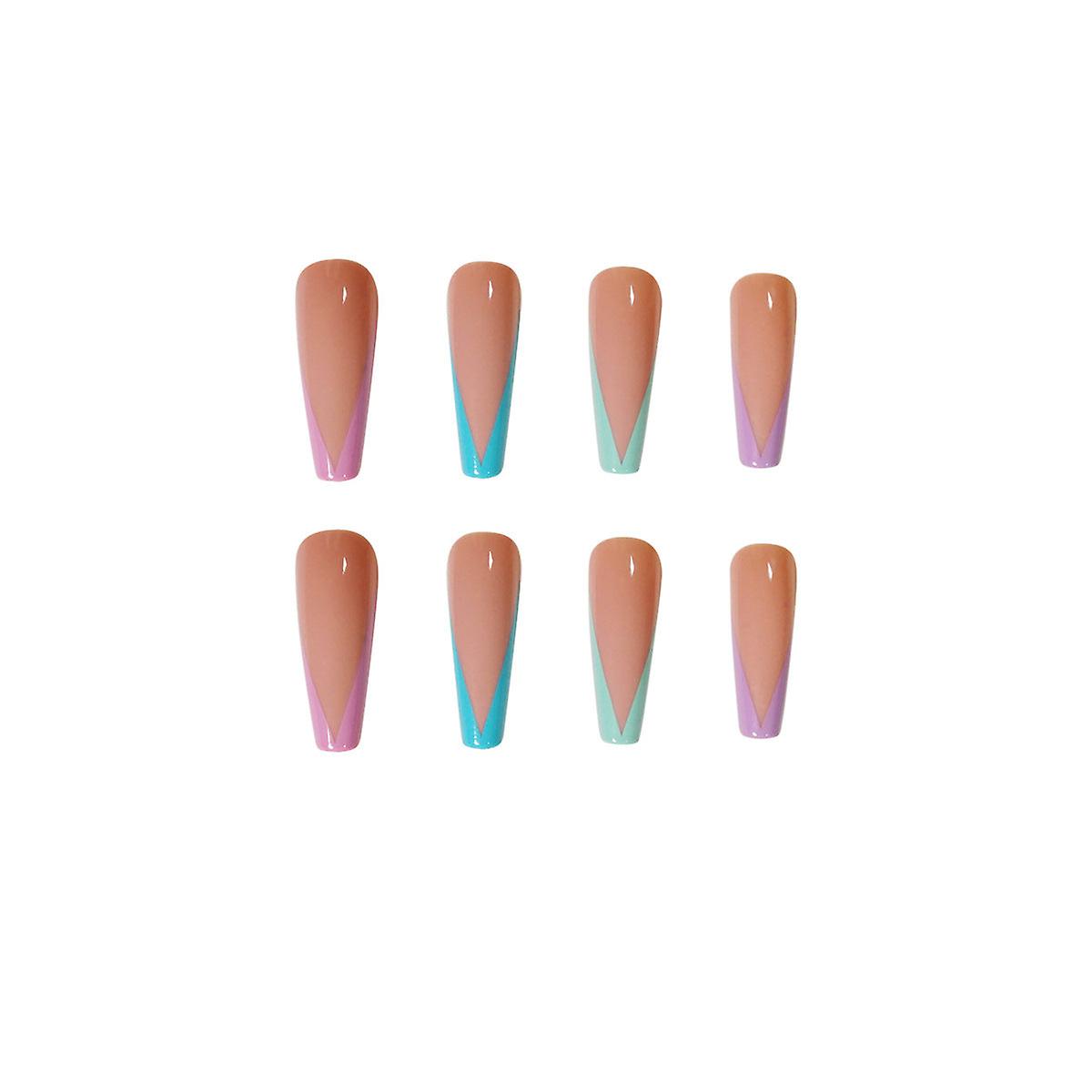 False Nail Tips Fake Artificial Art Diy Finger Cover Long Ballet Color Waterproof Removable Finished
