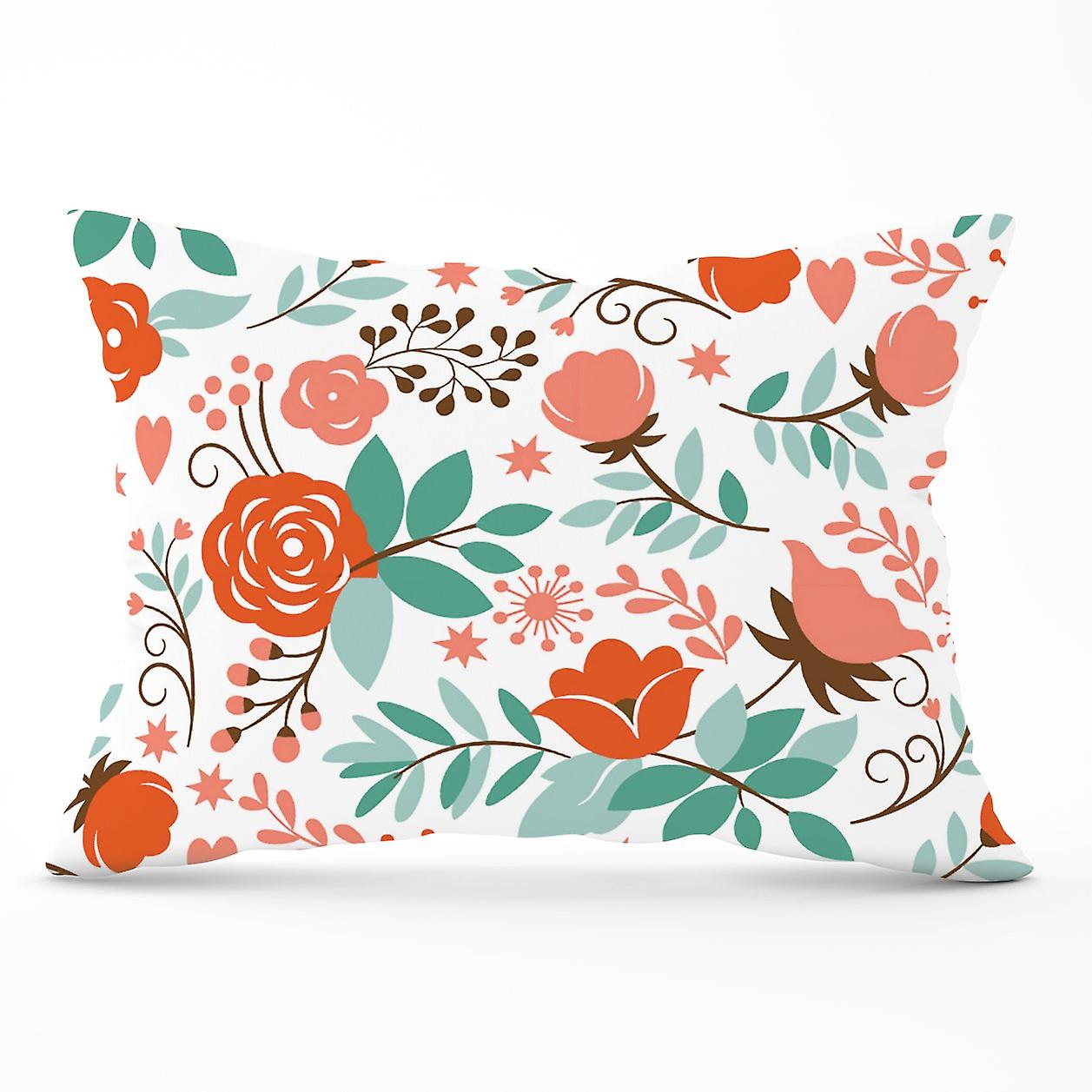 Orange Floral Pattern Cushions