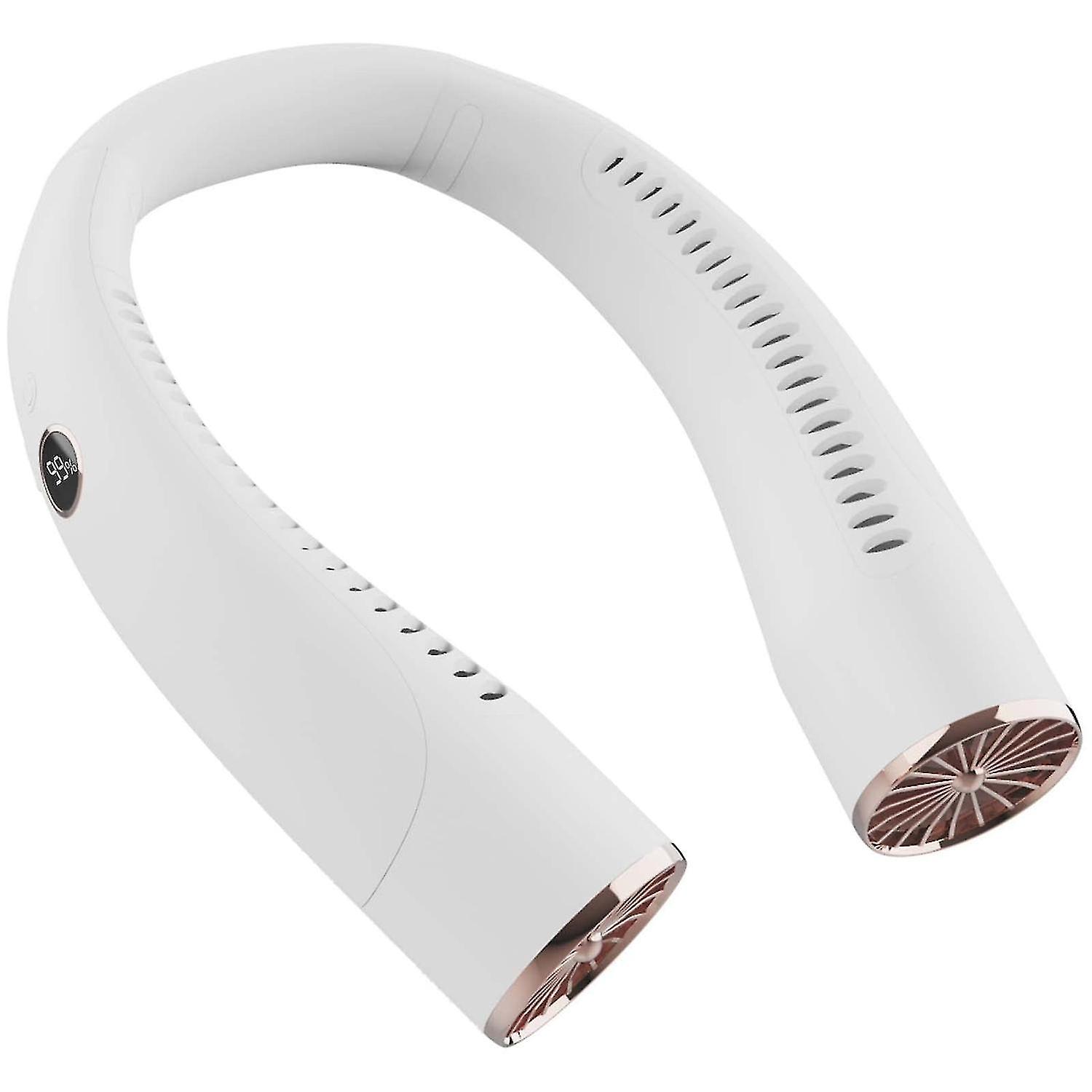 Portable Neck Fan With Digital Display (White)