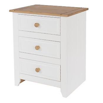 Capson White 3 Drawer Bedside Cabinet