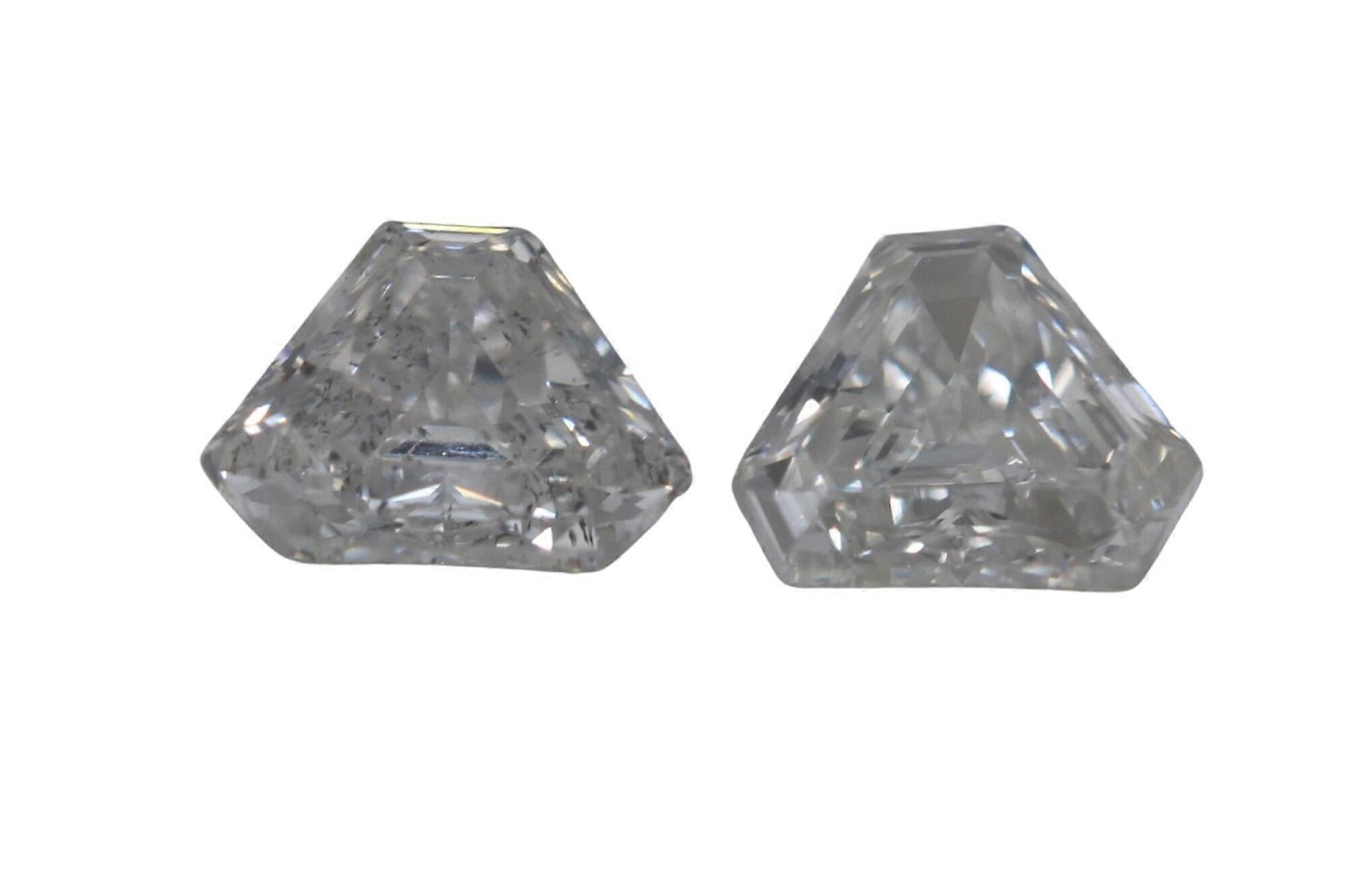 A Pair of Calf Cut Natural Mined Loose Diamonds (0.73 Ct,I Color,VS2 Clarity)