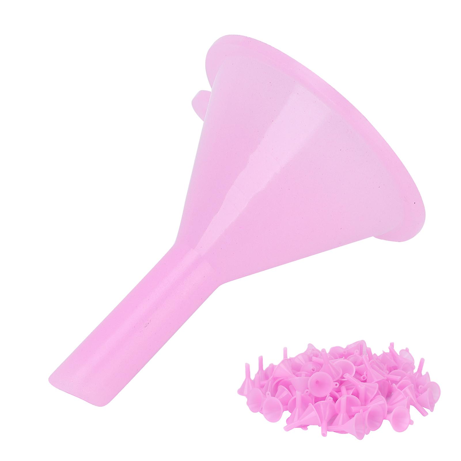 100Pcs Pink Mini Plastic Separatory Funnels for Perfume & Toner