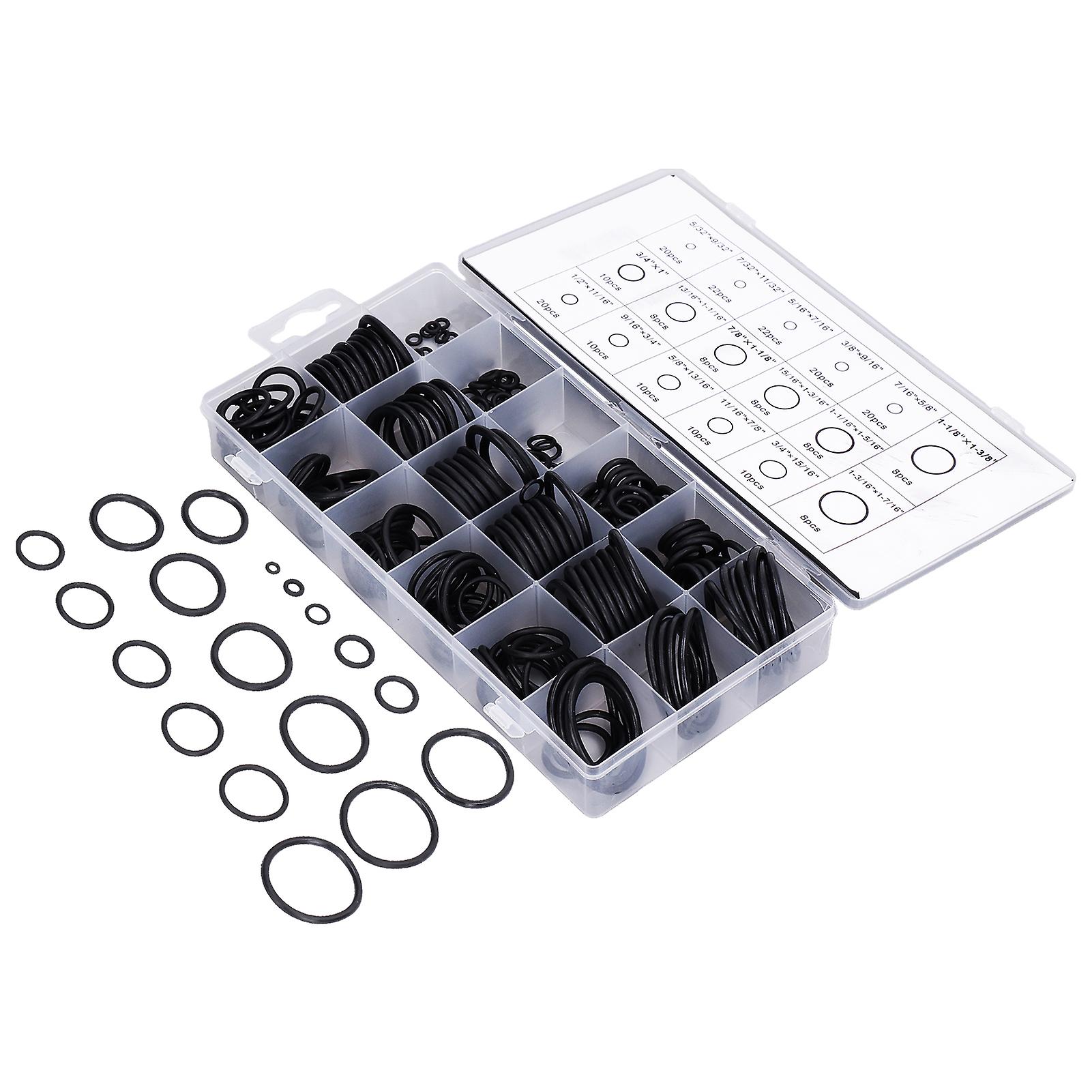 222Pcs O Ring Rubber Washer Gasket Assortment Accessory Set Kit for Pipeline Vehicle