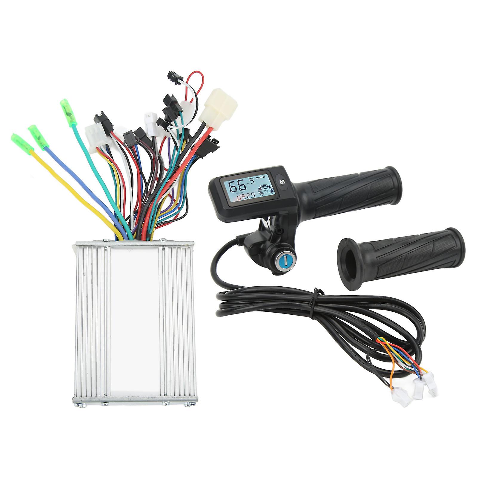 Electric Bicycle Controller Kit 450W Brushless Controller LCD Display Meter with Throttle Grip Lock for Scooter 36V 48V 