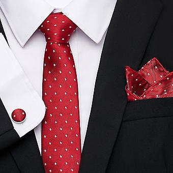 Men's Tie Slim Blue Pallid Silk Classic Jacquard Woven Extra Long Tie Hanky Cufflink Set For Men Formal Wedding Party