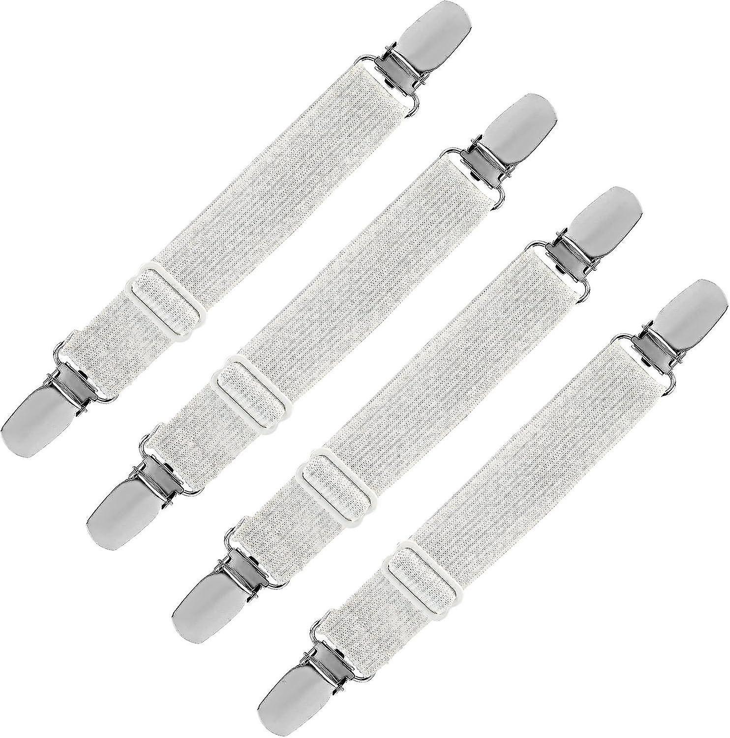 Elastic Fitted Sheet Stretcher, Adjustable Retainer Strap Fastener for Bed Sheet, Sofa, Ironing Cove