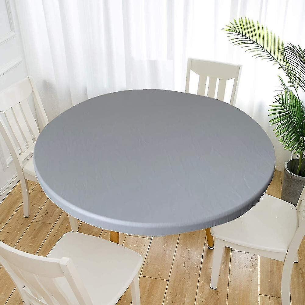 Tablecloth Elastic Fitted Table Cover Flannel Non-slip Waterproof Table Protector Coated Tablecloth