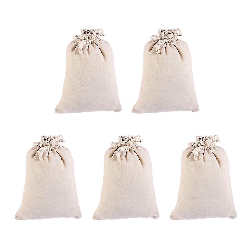 5pcs Linen Drawstring Bags