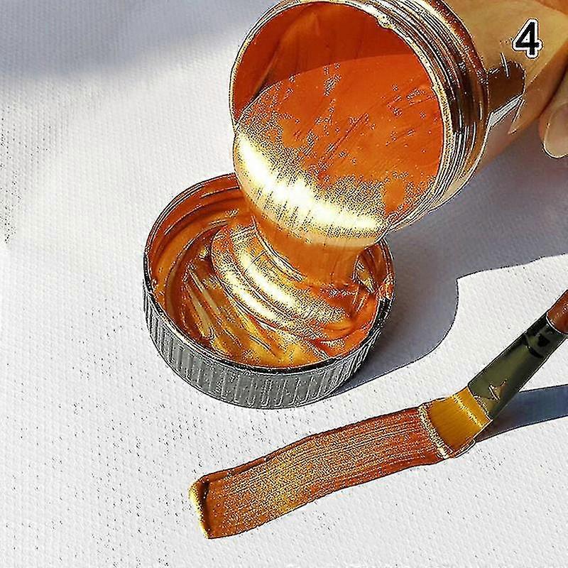 100 مل طلاء ذهبي طلاء أكريليك معدني ، مقاوم للماء لا يتلاشى Forstatuarycoloring - Sfygv