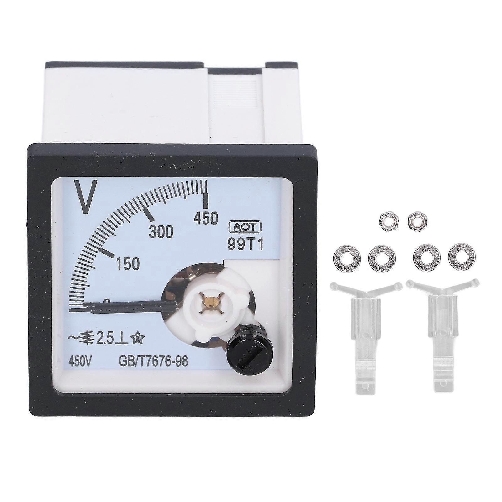 Dial Panel Voltage Meter Portable Fine Tuning Pointer Voltmeter Measuring Monitor 0?450V 99T1?V