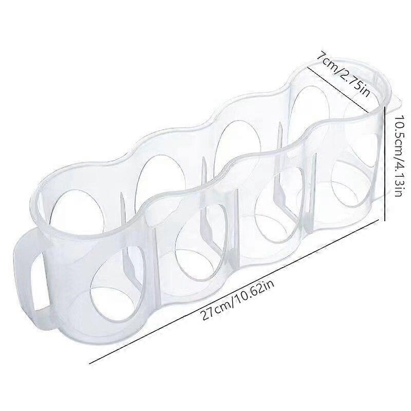 4-Grid Refrigerator Drink Organizer - Crystal Clear, Handy Handle for Easy Access - Perfect for Beer, Cola, Soda, Keeps Fridge Neat & Tidy