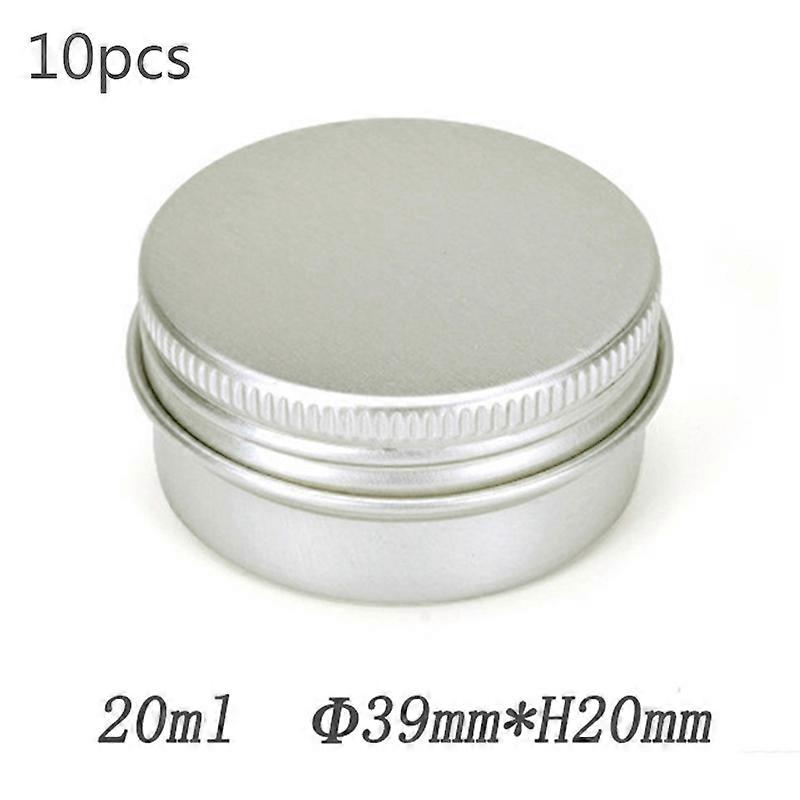 10PCS 20ml Metal Round Tins Aluminum Tin Cans Containers with Screw Lid for Salve Spices Pomade Beads