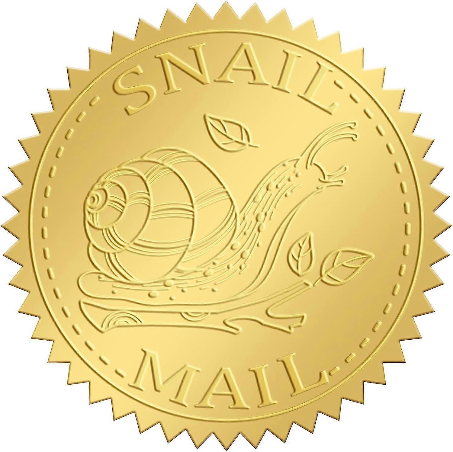2 Gold Foil Sticker Snail Mail 100pcs Certificate Seals Gold Embossed Round Embossed Foil Seal Stickers