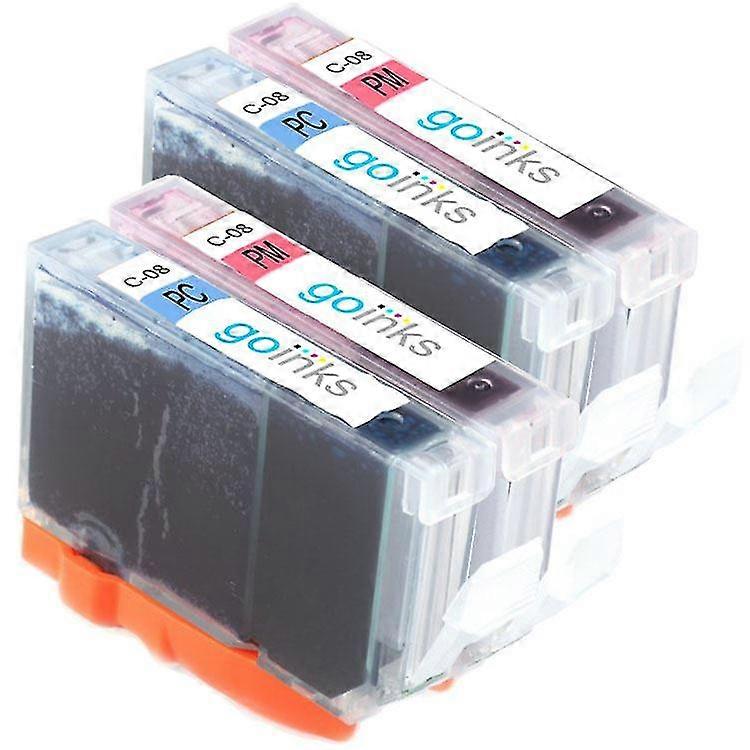 2 Photo Set Of 2 Ink Cartrids To Replace Cli-8pc Cli-8pm Compatible/non-oem From (4 Inks)