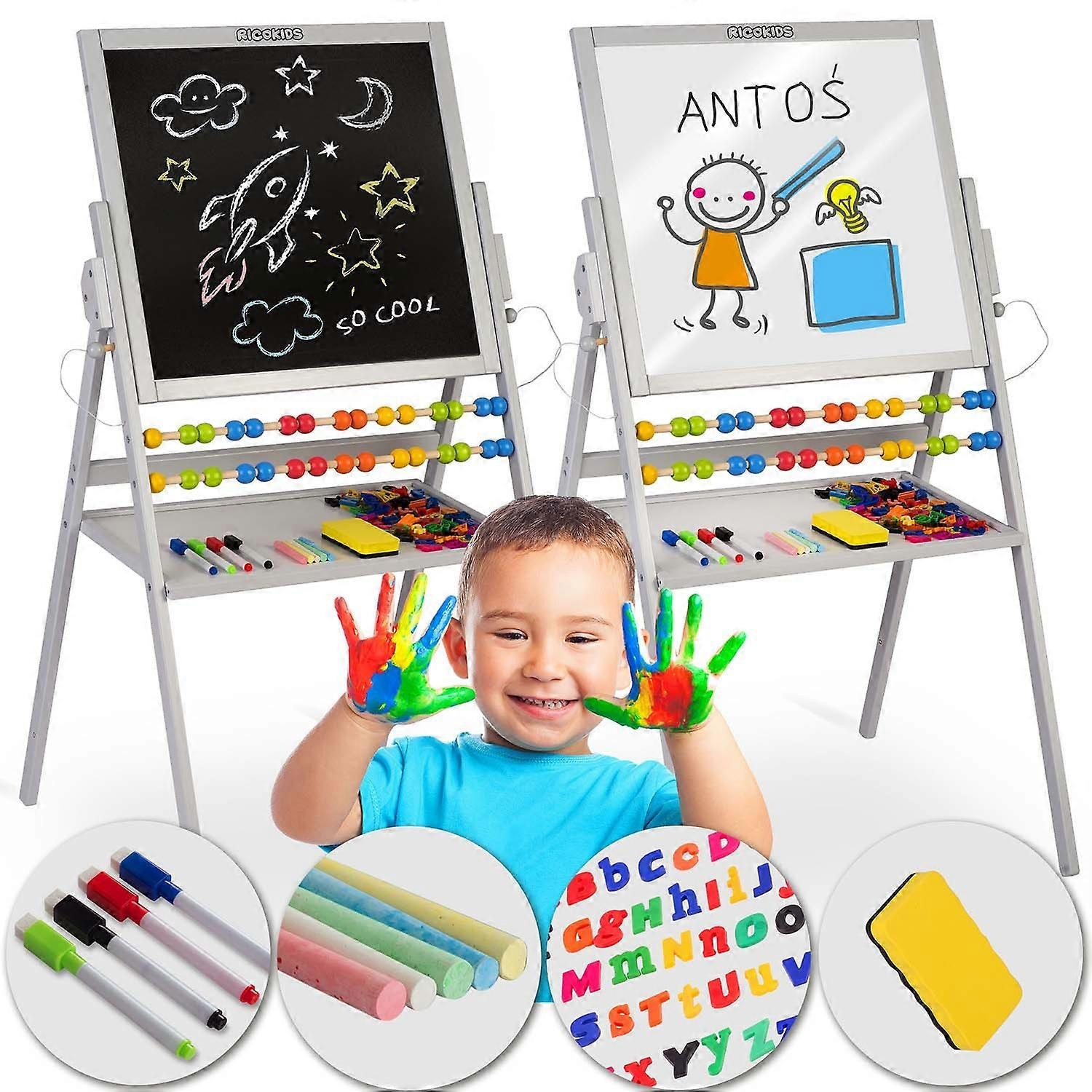 Magnetic Rotating Blackboard Ricokids - Grey