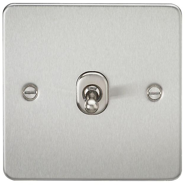 Knightsbridge Flat Plate 10AX 1G 2 Way Toggle Switch - Brushed Chrome - FP1TOGBC