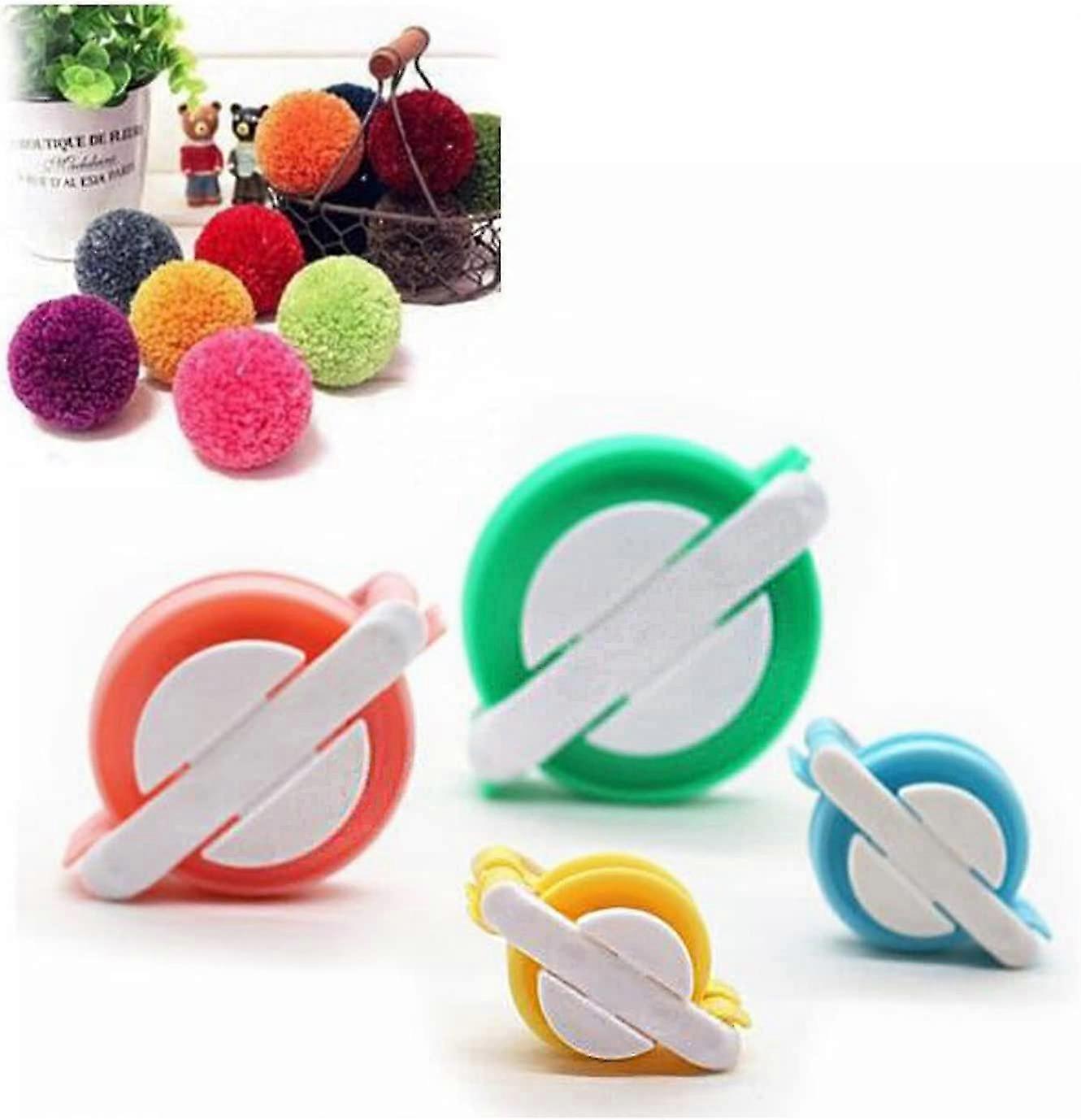 Pom Pom Maker, 4 Größe Pompoms Maker Tool Set, Fluff Ball Weaver Nadel Handwerk DIY Wolle Stricken Handwerk Werkzeug Kinder Erwachsene