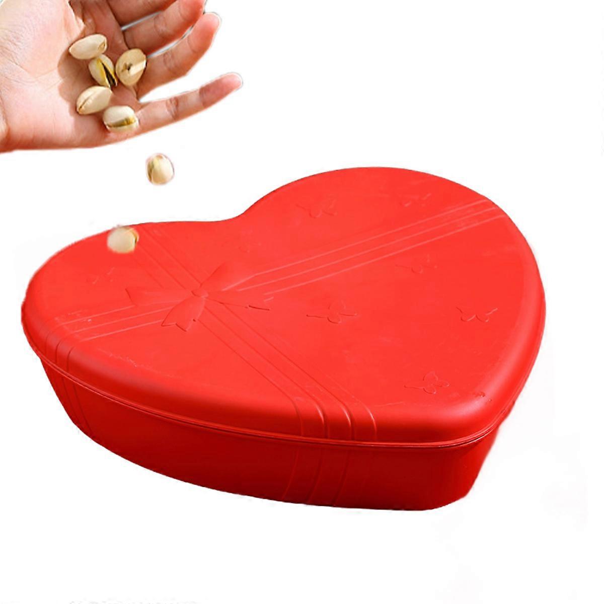 1pcs red divider fruit tray clamshell candy box Heart-shaped round square snack tray