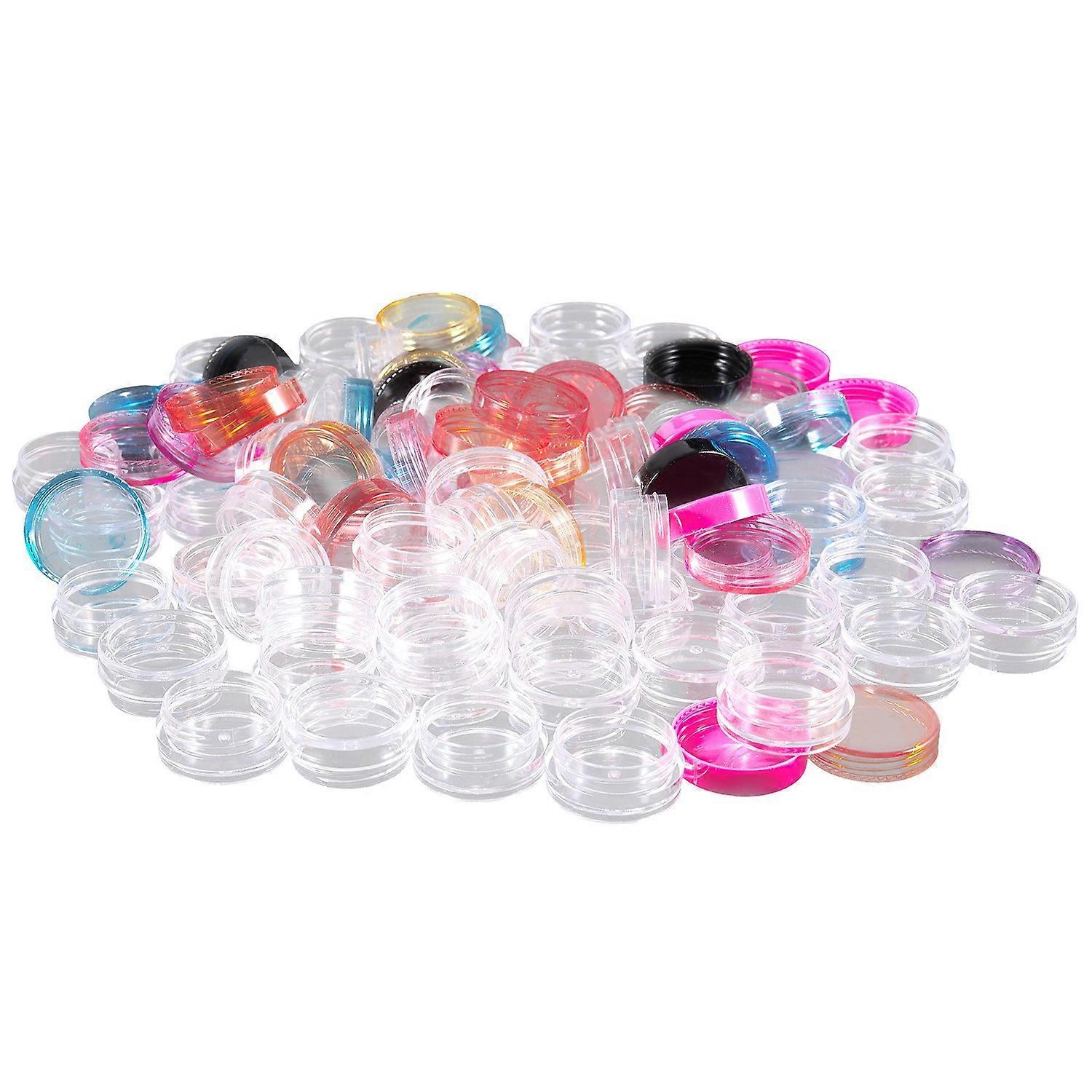 50 Pieces Plastic Pot Jars Empty Cosmetic Container with Lid for Creams Sample Make-up Storage, 5 g