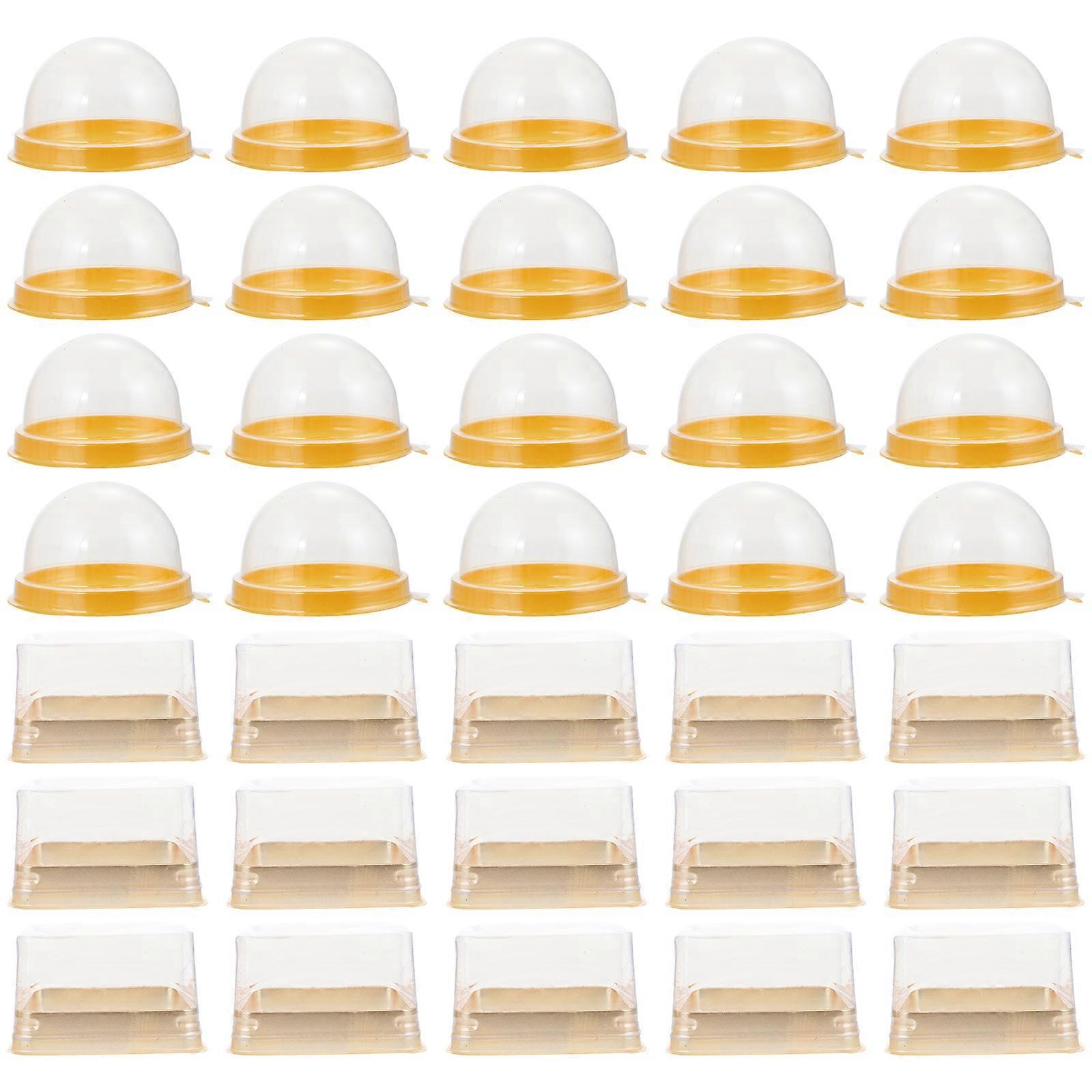 100pcs Mini Moon Cake Packing Box Mini Muffin Holders Plastic Mini Cupcake Box