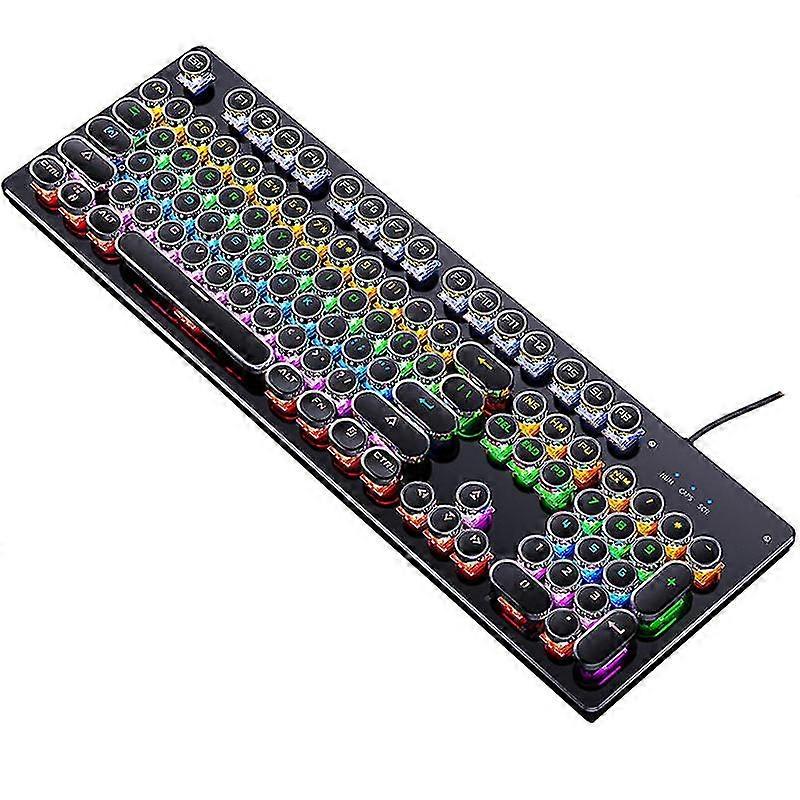 retro punk mechanical gaming keyboard, wired computer keyboard with backlight