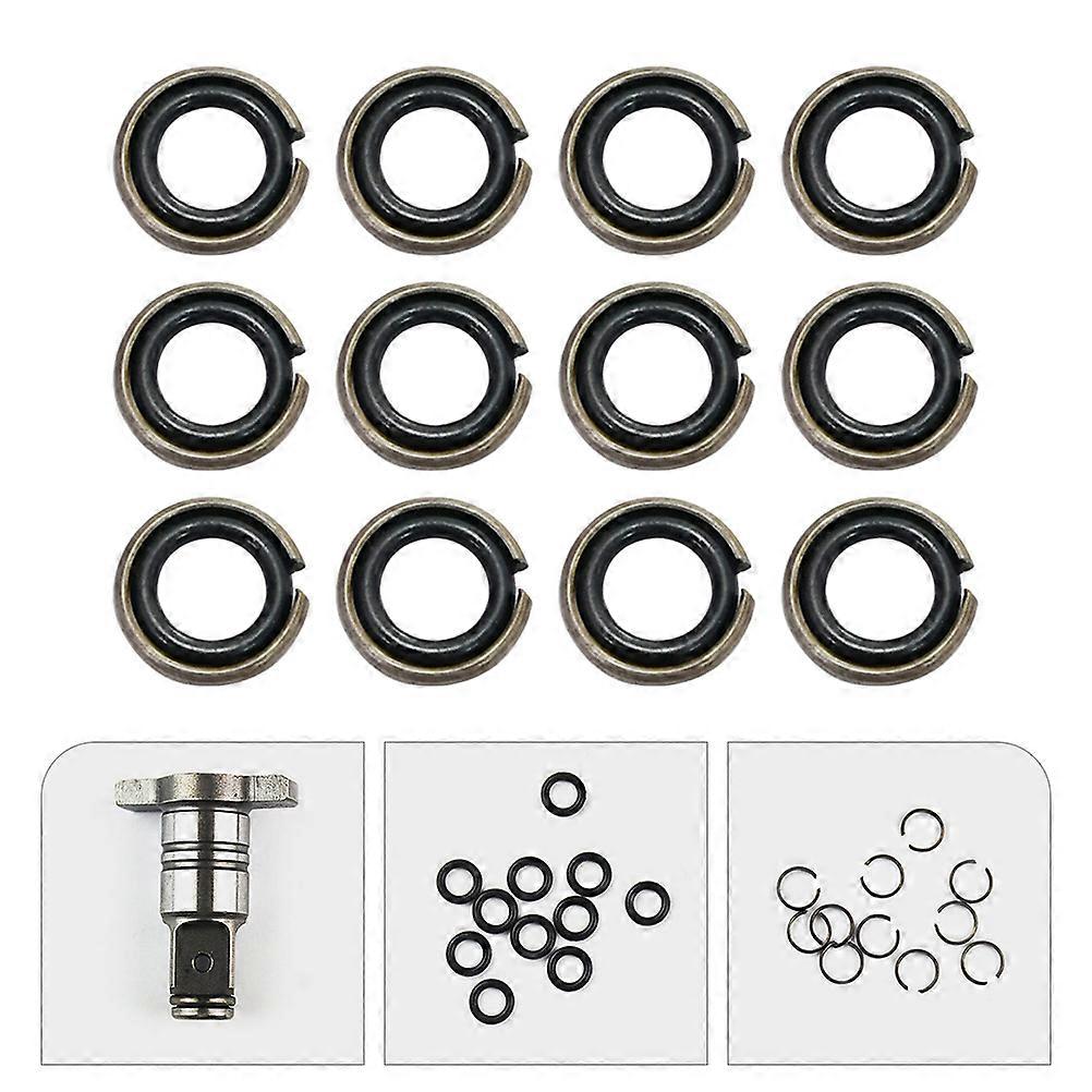 12 Sets Impact Wrenches Retaining Ring Drive Socket Retainer Ring Rubber O-rings