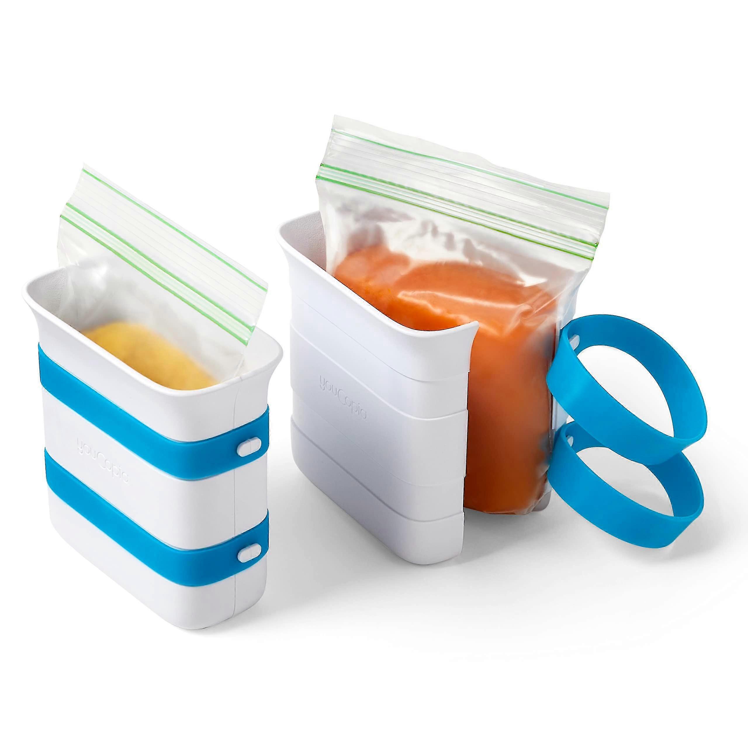 Youcopia Freezeup Freezer Food Block Maker, 2 Cup, 2-pack, Meal Prep Bag Container To Freeze Leftovers And Soup-YuJia