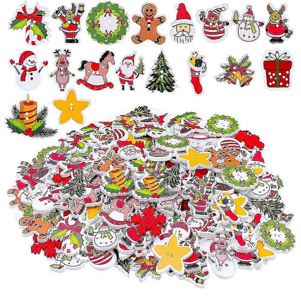 200pcs colorful sewing buttons assorted christmas crafts buttons