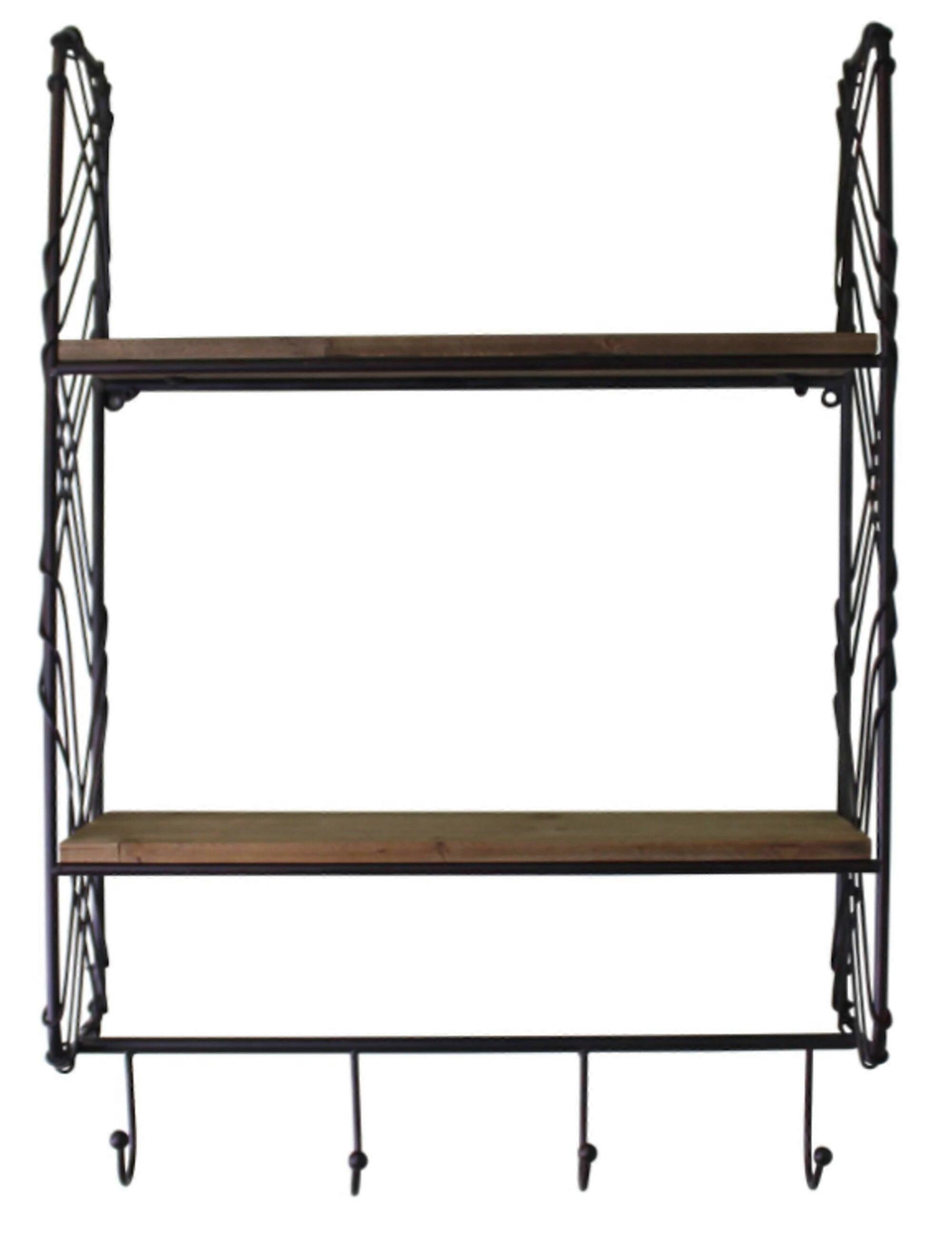 Industrial Wall Mounted Rack With 2 Shelves